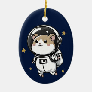 Astronaut Hamster Keramik Ornament