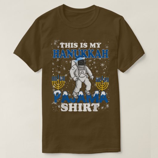 Astronaut Hanukkah Pajama Chanukah Menorah Funny H T-Shirt (Design vorne)
