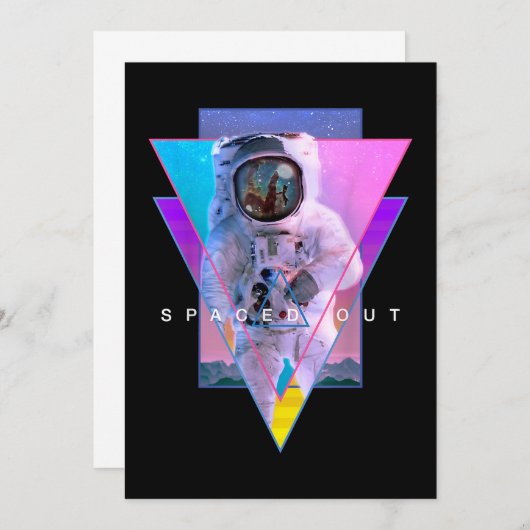 Astronaut hat den ästhetischen Vaporwave-Wellness- Save The Date (Vorne/Hinten)