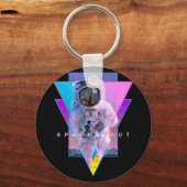 Astronaut hat den ästhetischen Vaporwave-Wellness- Schlüsselanhänger (Vorderseite)