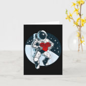Astronaut Heart Liebe Planet Valentinstag Space B Karte (Gelbe Blume)
