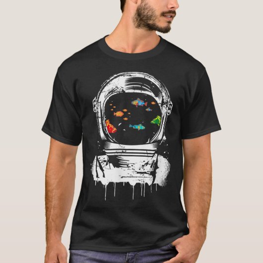 Astronaut Helmet Ocean Surreal Design T-Shirt (Vorderseite)