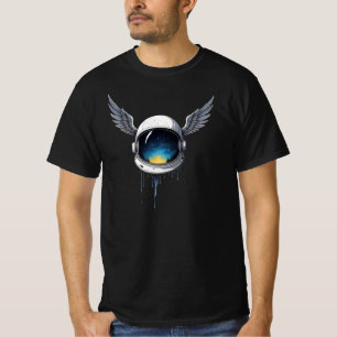 Astronaut Helmet with Wings - Kosmische Weltraumku T-Shirt