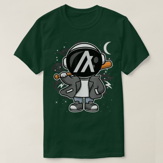 Astronaut Hiphop Algorand ALGO-Münze zum Mond Cr T-Shirt (Design vorne)