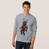 Astronaut Hirsch im roten Anzug Sweatshirt (Vorne ganz)