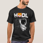 Astronaut Hodl Shiba Inu Shib Coin zum Mondschrei T-Shirt (Vorderseite)