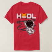 Astronaut HODL Shiba Inu SHIB Münze zum Mondschrei T-Shirt (Design vorne)