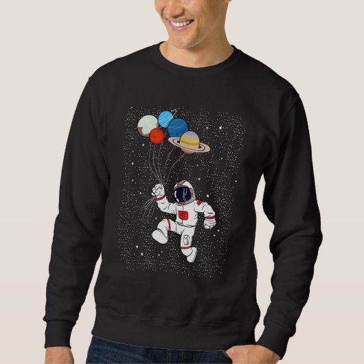 Astronaut Holding Planet Balloons Boys Girls STEM  Sweatshirt (Vorderseite)