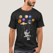 Astronaut Holding Planet Balloons Science Solar Sy T-Shirt (Vorderseite)