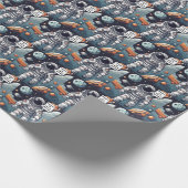 Astronaut Houston, wir haben einen Geburtstag! Geschenkpapier (Ecke)