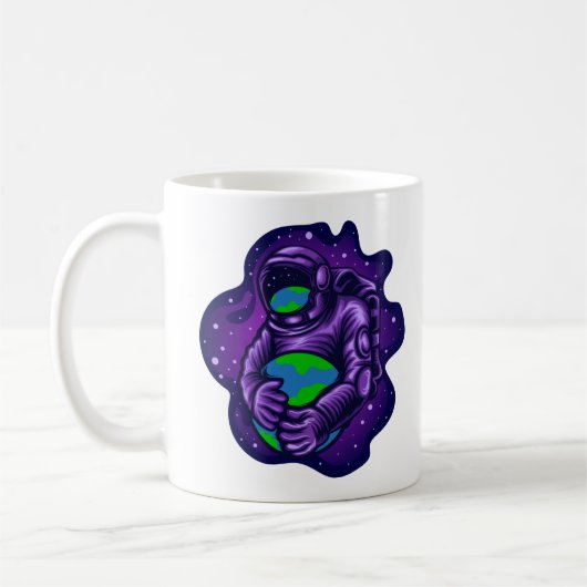 Astronaut Hugs Earth Kaffeetasse (Links)