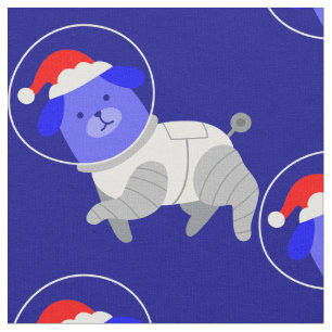 Astronaut Hund hässlicher Weihnachten Santa  Stoff