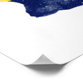 Astronaut Hund Wasserfarbe Raum Sterne Planet Kind Poster (Ecke)