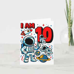Astronaut Ich Bin 10 Jahre Alt Geburtstag Junge 10 Karte