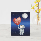 Astronaut Ich liebe dich bis zum Mond Karte (Gelbe Blume)
