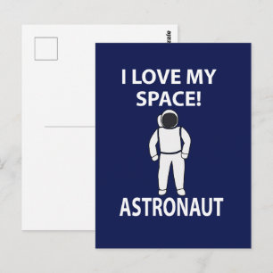 Astronaut Ich liebe meinen Weltraum Postkarte