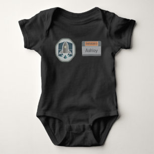 Astronaut-Identitäts-Abzeichen und Rocket-Logo Baby Strampler