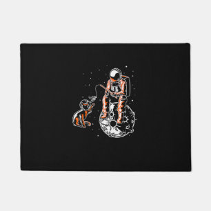 Astronaut im All mit Cat Funny Cover Fußmatte