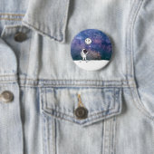 Astronaut im All mit Mondballon Kosmostars Button (Beispiel)
