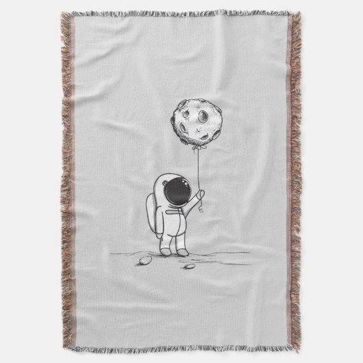 Astronaut im All mit Mondballon Kosmostars Decke (Vorderseite Vertikal)