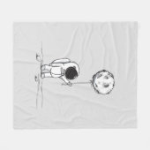Astronaut im All mit Mondballon Kosmostars Fleecedecke (Vorderseite (Horizontal))