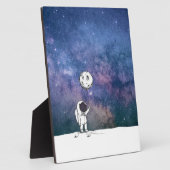 Astronaut im All mit Mondballon Kosmostars Fotoplatte (Seite)