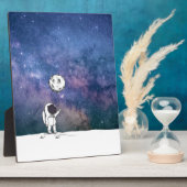 Astronaut im All mit Mondballon Kosmostars Fotoplatte (Seite)