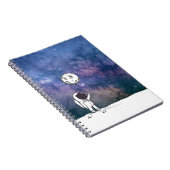 Astronaut im All mit Mondballon Kosmostars Notizblock (Rechte Seite)