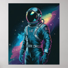 Astronaut im futuristischen Anzug Poster