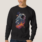 Astronaut im Galaxy-Hintergrund verloren Sweatshirt (Vorderseite)