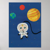 Astronaut im Kinderraum Poster (Vorne)