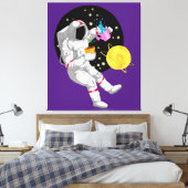 Astronaut im kosmischen Hintergrund Leinwanddruck (Insitu (Schlafzimmer))