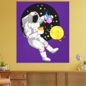 Astronaut im kosmischen Hintergrund Leinwanddruck (Insitu (Wohnzimmer))