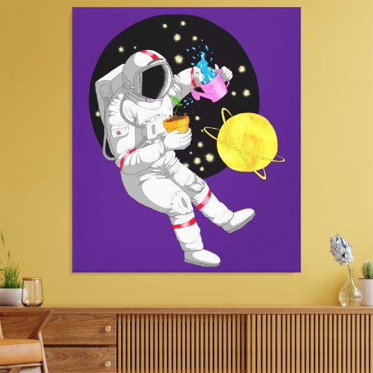 Astronaut im kosmischen Hintergrund Leinwanddruck (Insitu (Wohnzimmer))