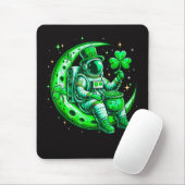 Astronaut im Mond Raum St. Patrick's Day Mousepad (Mit Mouse)