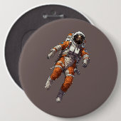 Astronaut im orangen Raumanzug Button (Vorne & Hinten)
