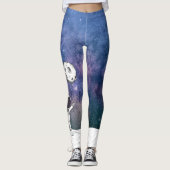 Astronaut im Raum mit Mondballonkosmos spielt die Leggings (Vorderseite)