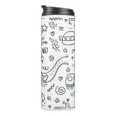 Astronaut im Raumdoodle Thermosbecher (Nach rechts gedreht)