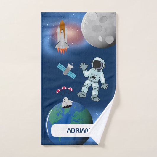 Astronaut im Thema Raumgalaxie Badhandtuch Set (Handtuch)
