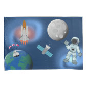Astronaut im Thema Raumgalaxie Kissenbezug (Vorderseite-Rechts)