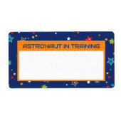 Astronaut im Training Name-Aufkleber (Vorne)