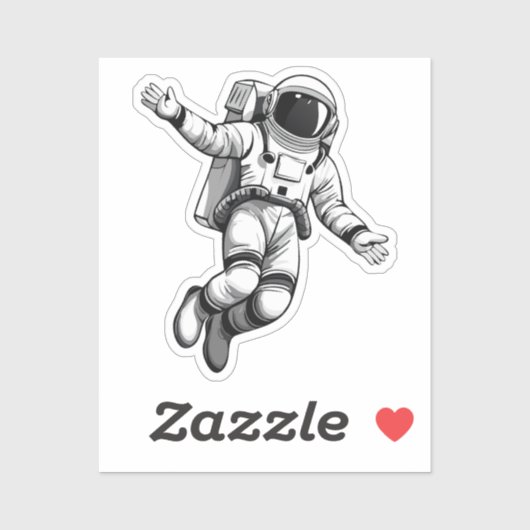 Astronaut im Weltraum Aufkleber (Blatt)