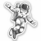 Astronaut im Weltraum Aufkleber (Vorderseite)