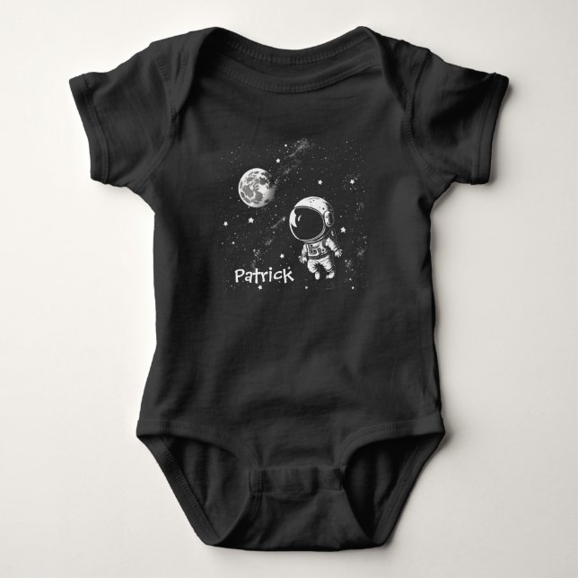 Astronaut im Weltraum Baby Strampler (Vorderseite)