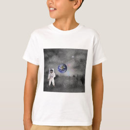 Astronaut im Weltraum, der den Planeten Erde betra T-Shirt