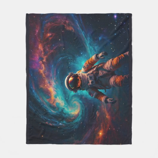 Astronaut im Weltraum fahren Fleecedecke (Vorderseite)