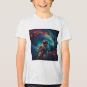 Astronaut im Weltraum fahren Tri-Blend Shirt (Vorderseite)