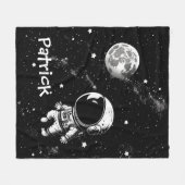 Astronaut im Weltraum Fleecedecke (Vorderseite (Horizontal))