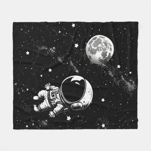 Astronaut im Weltraum Fleecedecke (Vorderseite (Horizontal))
