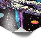Astronaut im Weltraum Fotodruck (Ecke)